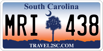 SC license plate MRI438