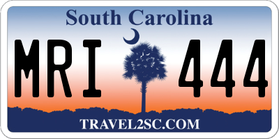 SC license plate MRI444