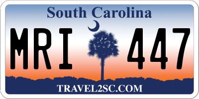 SC license plate MRI447