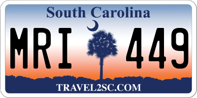 SC license plate MRI449