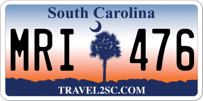 SC license plate MRI476