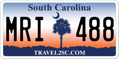 SC license plate MRI488