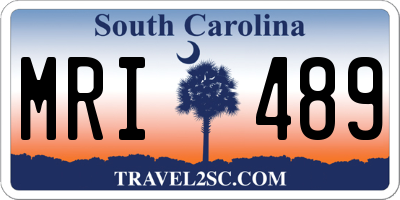 SC license plate MRI489