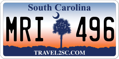 SC license plate MRI496