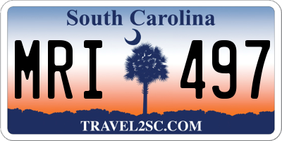 SC license plate MRI497