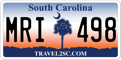SC license plate MRI498