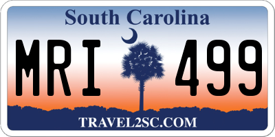 SC license plate MRI499