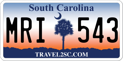 SC license plate MRI543