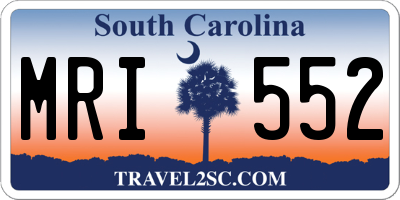 SC license plate MRI552