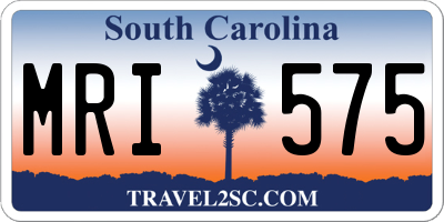 SC license plate MRI575