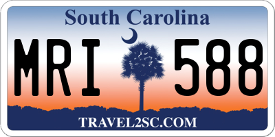 SC license plate MRI588