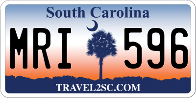 SC license plate MRI596