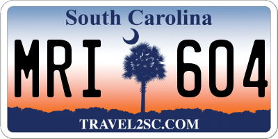 SC license plate MRI604