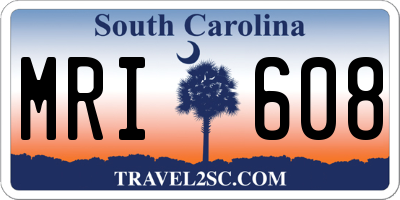 SC license plate MRI608