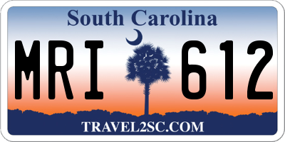 SC license plate MRI612