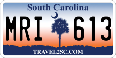 SC license plate MRI613