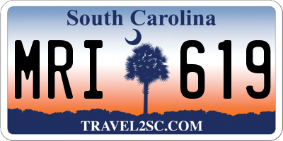SC license plate MRI619