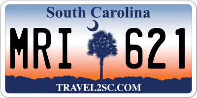 SC license plate MRI621