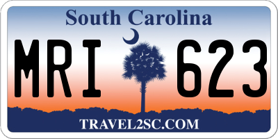 SC license plate MRI623