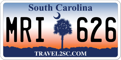 SC license plate MRI626
