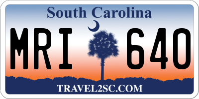 SC license plate MRI640