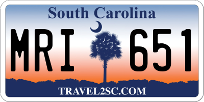 SC license plate MRI651