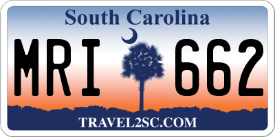 SC license plate MRI662