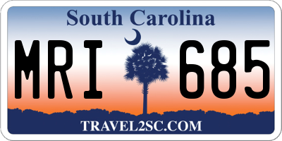 SC license plate MRI685