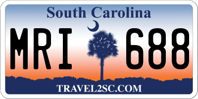 SC license plate MRI688