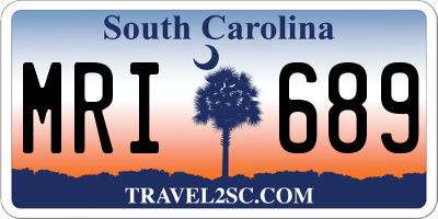 SC license plate MRI689