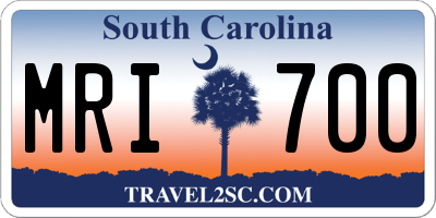 SC license plate MRI700