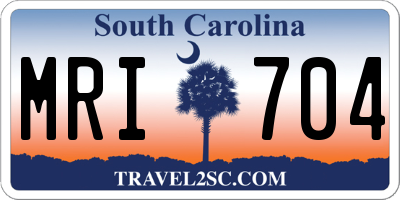 SC license plate MRI704