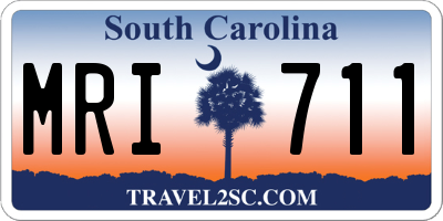 SC license plate MRI711