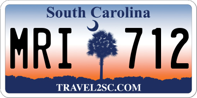 SC license plate MRI712