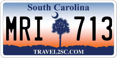 SC license plate MRI713