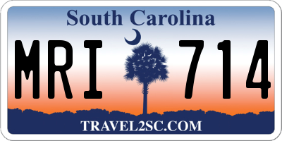 SC license plate MRI714