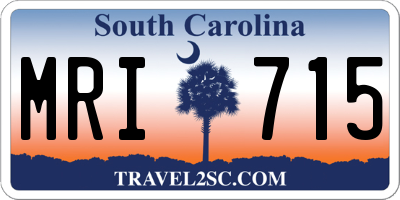 SC license plate MRI715