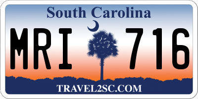 SC license plate MRI716