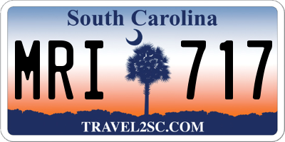 SC license plate MRI717