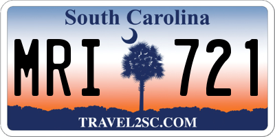 SC license plate MRI721