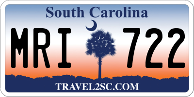 SC license plate MRI722