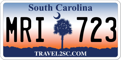 SC license plate MRI723