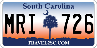 SC license plate MRI726