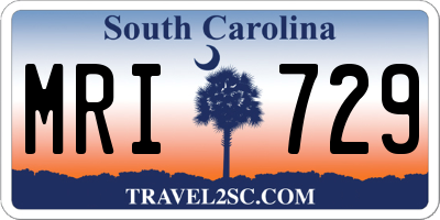 SC license plate MRI729