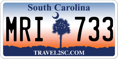 SC license plate MRI733