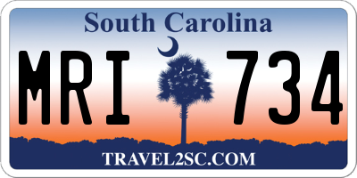 SC license plate MRI734