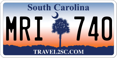 SC license plate MRI740