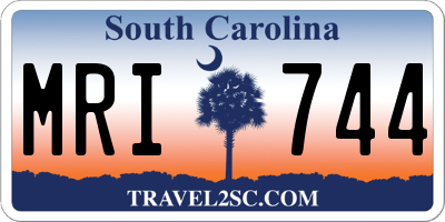 SC license plate MRI744