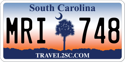 SC license plate MRI748