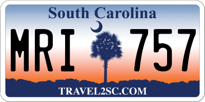SC license plate MRI757